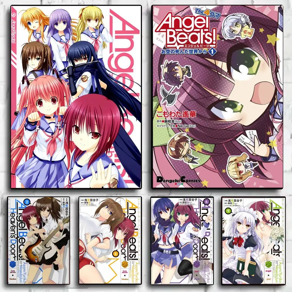 Classic Anime A-Angel Beats Poster Wall Art Prints for Bedroom Living Room Office Home Decoration Hanging Artwork Gift