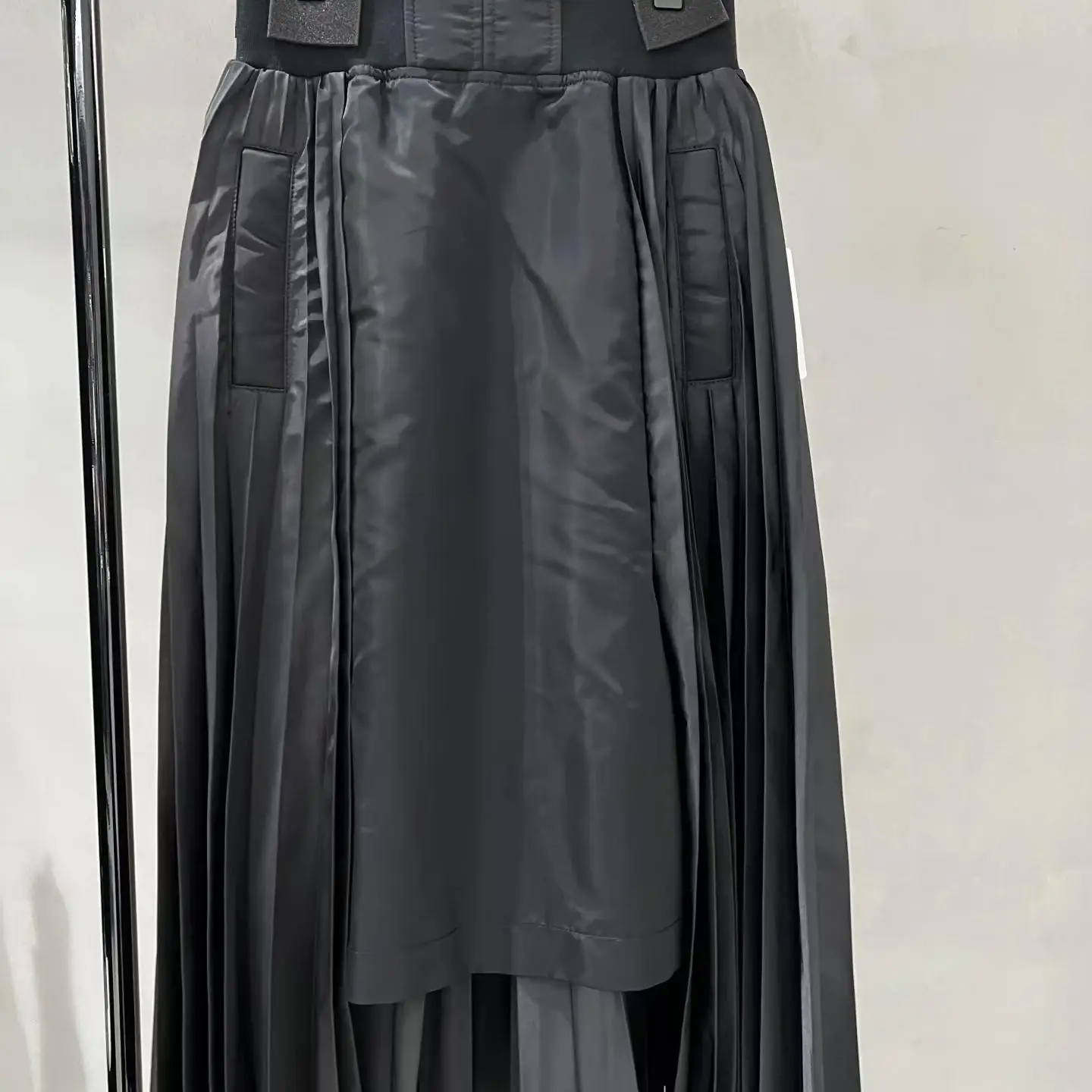 FOG SACAI カジュアルルーズウエストプリーツスカート非対称デザインミディ丈半身スカート和風トレンディな女性のスカート