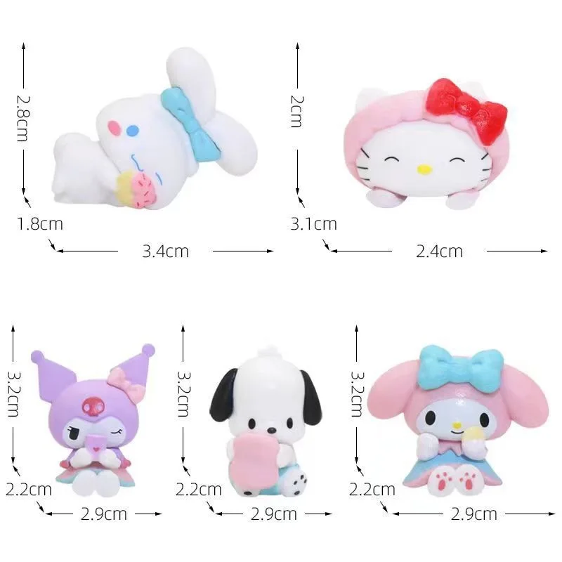 5 ピース/ロットサンリオクロミメロディーホームデスクトップケーキ装飾飾り人形置物アクセサリーおもちゃギフト少年少女のため
