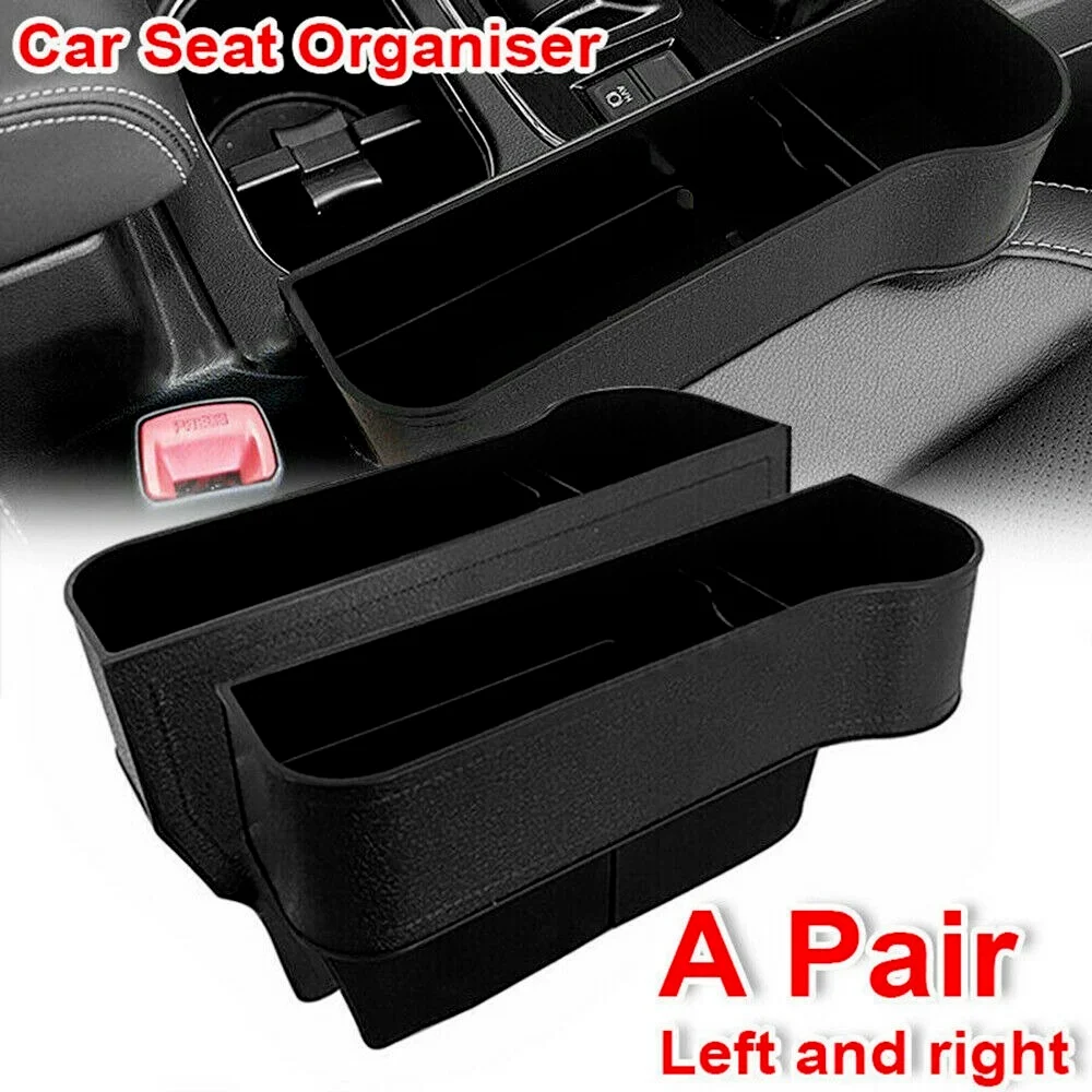 

2PCS Car Seat Storage Box&Console Side Pocket Coin Phone Organizer Cup Holder