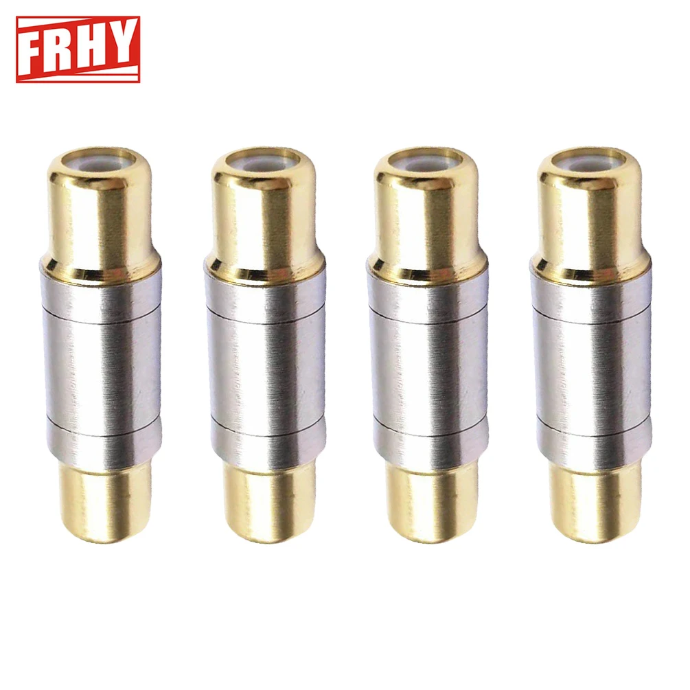 4 Pack Dual RCA Female to Female Adapter Gold Plated High Quality Straight Coupler Speaker Cable Extender for Audio Systems