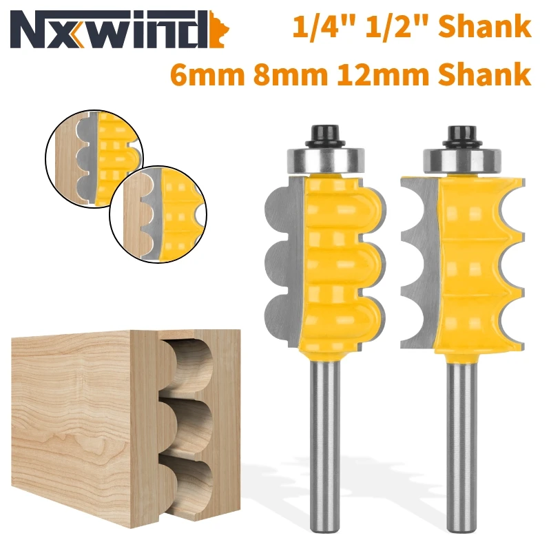 NXWIND Multi-Fluting Bit Triple Bead Router Bit Carbide Cutters Woodworking Milling Cutter For Wood Bit Face Mill End Mill