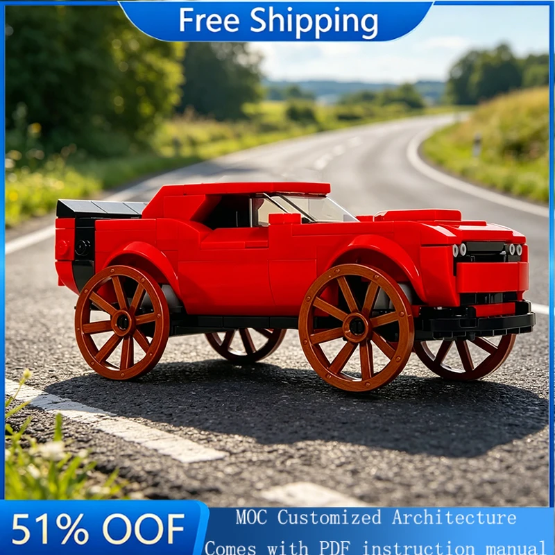 

236 PCS Moc Technical Racing Modified Diesel Muscle Sports Car Model Building Blocks Speed Vehicle Bricks Toys Kids Adult Gifts