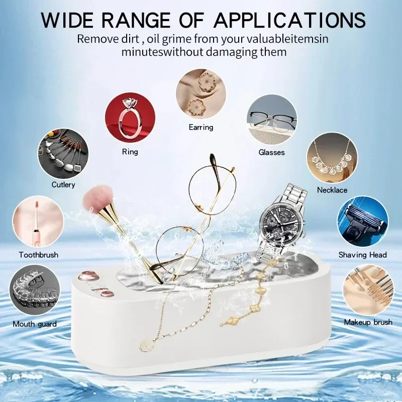 Clean Ultrasonic Cleaner High-Frequency USB Rechargeable Strength Adjustment Timing Household Cleaning Machine Jewelry