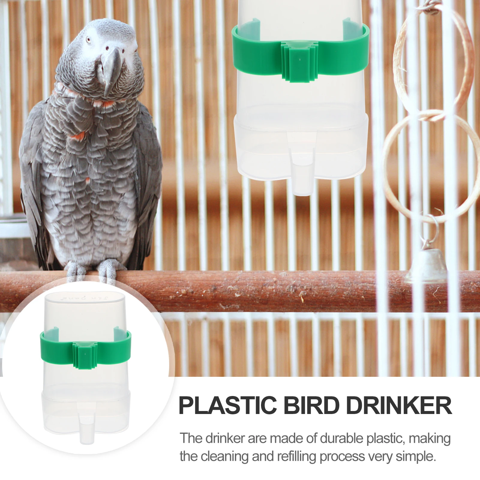 

2 PCS Feeder Parrot Drinking Fountain Pet Wild Bird Water Dispenser Automatic Drinker