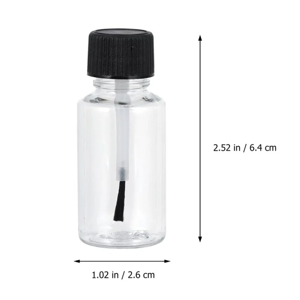 Botellas de plástico para esmalte de uñas, frascos rellenables para almacenamiento de pinturas líquidas con cepillo, contenedores vacíos, 5ml, 10ml,