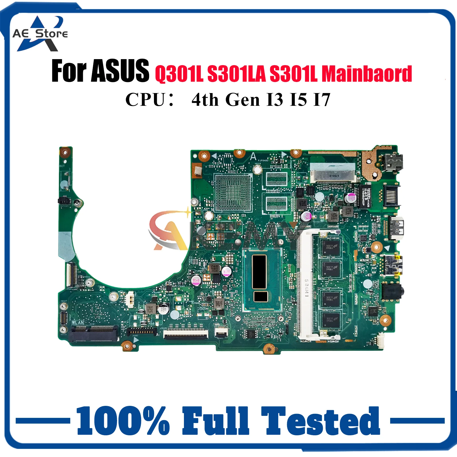 

S301LA Материнская плата для ноутбука ASUS VivoBook S301LP S301L S301LA Q301L Материнская плата для ноутбука с процессором I3 I5 I7 100% tests OK быстрая доставка