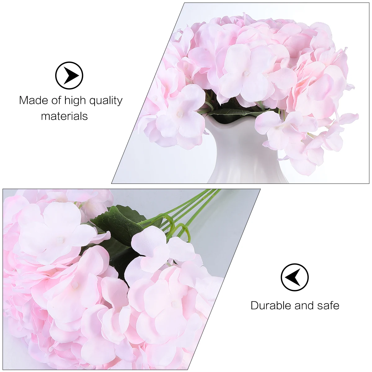 

Wedding Artificial Hydrangea Decoration Flower Home Pink Silk Cloth Fake Stems Faux Flowers