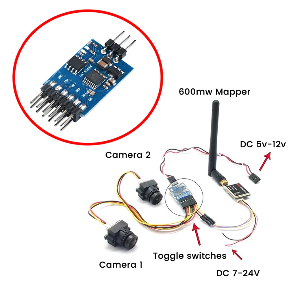 3 Channel Video Switcher Module 3 Way Video Switch Unit FPV Camera For Multicopter Drones 5.8G FPV Transmitter And Camera