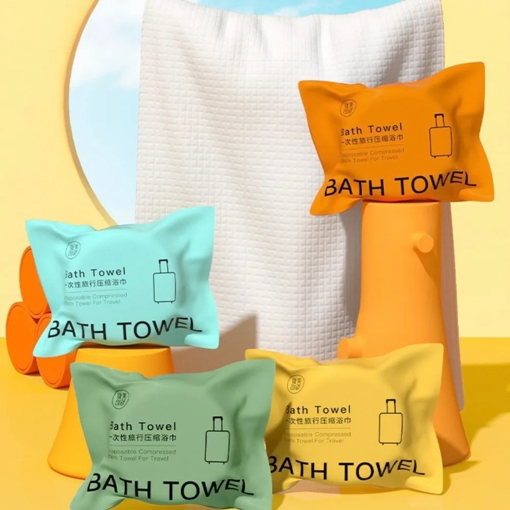

5pcs 70x140cm Disposable Bath Towel Large Thickened Compressed Towel Lightweight Fluffy Travel Towel Shower Washable