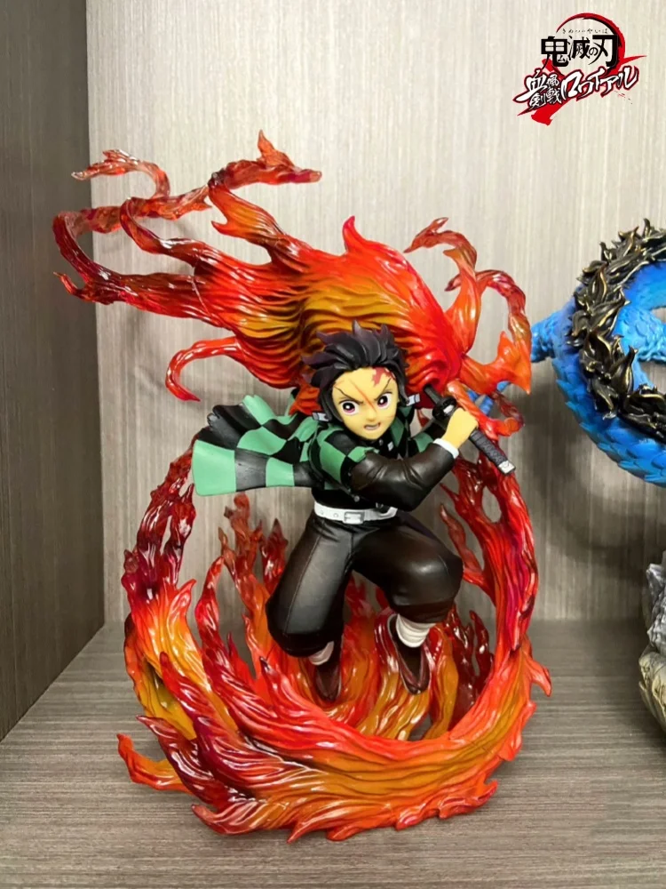 Anime Demon Slayer Figure Kimetsu No Yaiba Agatsuma Zenitsu Tanjiro Kamado Hinokami Kagura Model Gift Action Figure Figurine