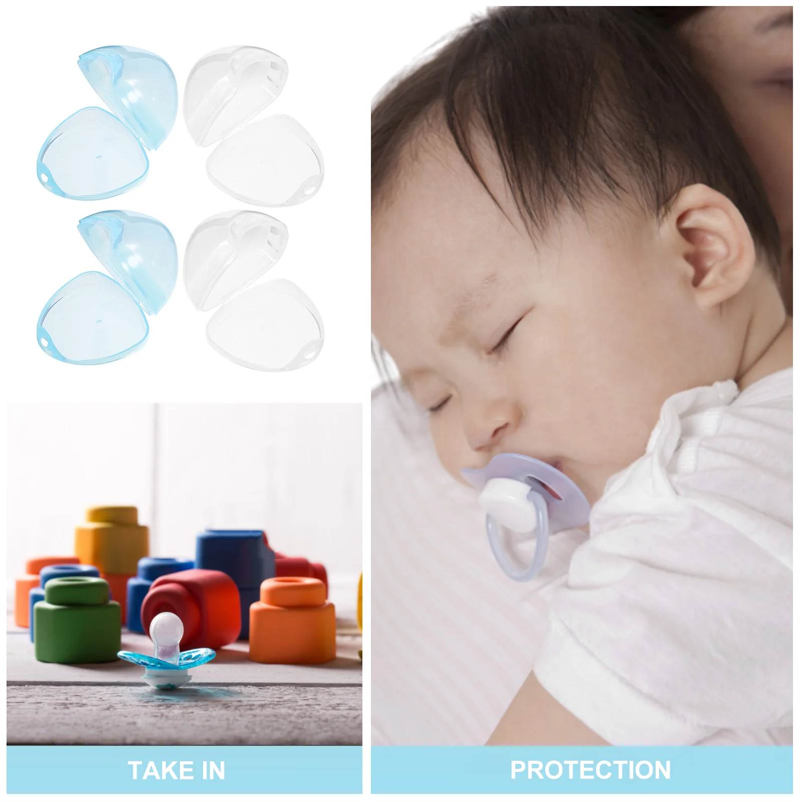 4 قطع من حاوية اللهاية، حامل لهاية الطفل، صندوق تخزين السفر المدمج المحمول، منظم نظيف للركض #2