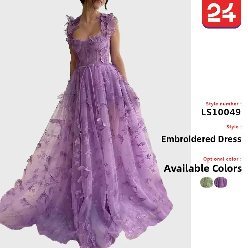 

eer High Susp Women's Wedding Dr Mid-Length Svel Gown Mid-Waist Design Ele Bridal Dr