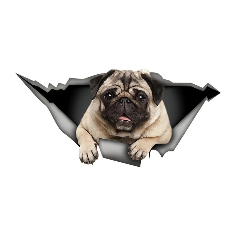 

DK535# Cute Pug Car Decals Bumper Window Animal Stickers Car Accessories Waterproof Vinyl Material