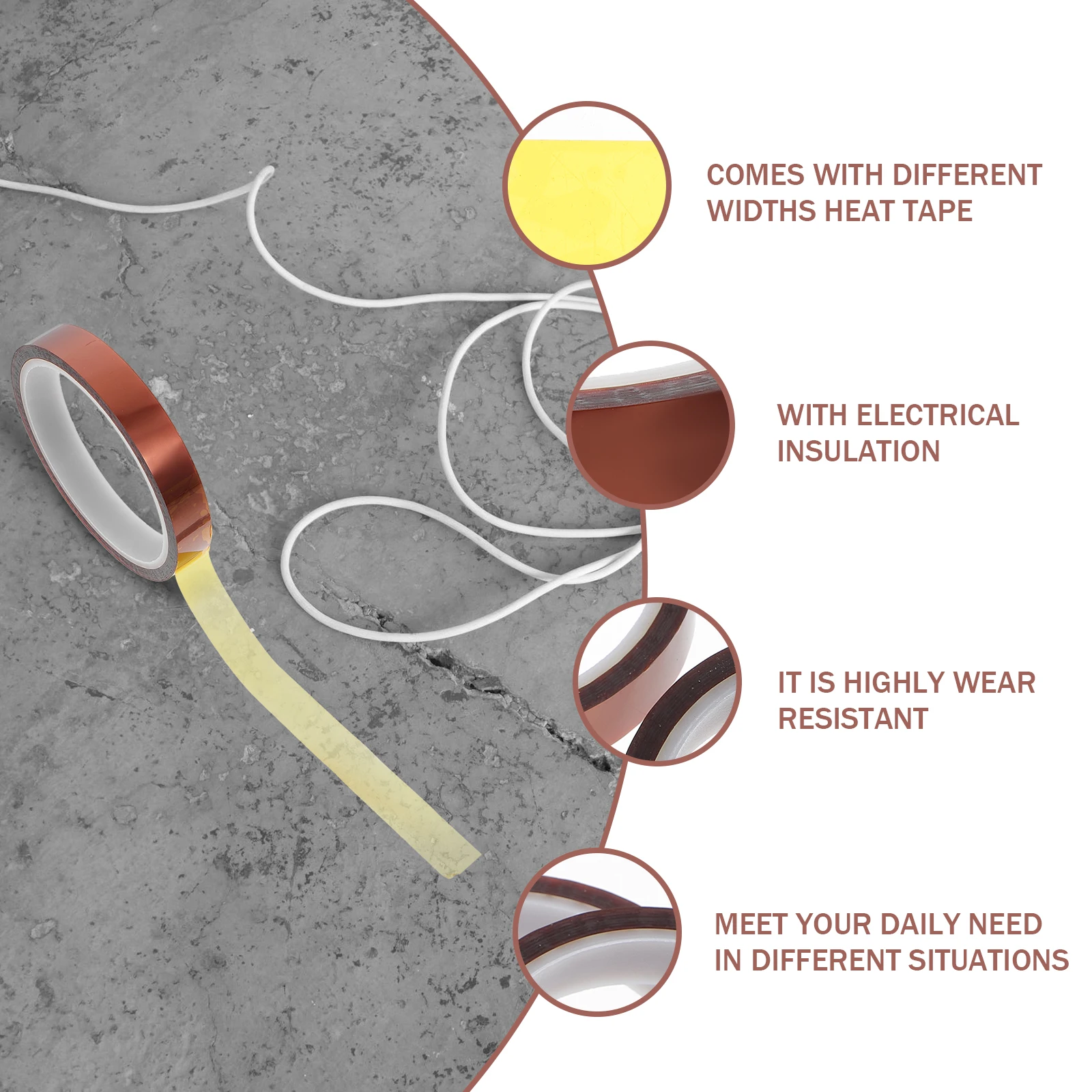 

3 Rolls Heat Resistant Sublimation Tapes High Temperature Insulation Masking Soldering Electronics Circuit Board Thermal