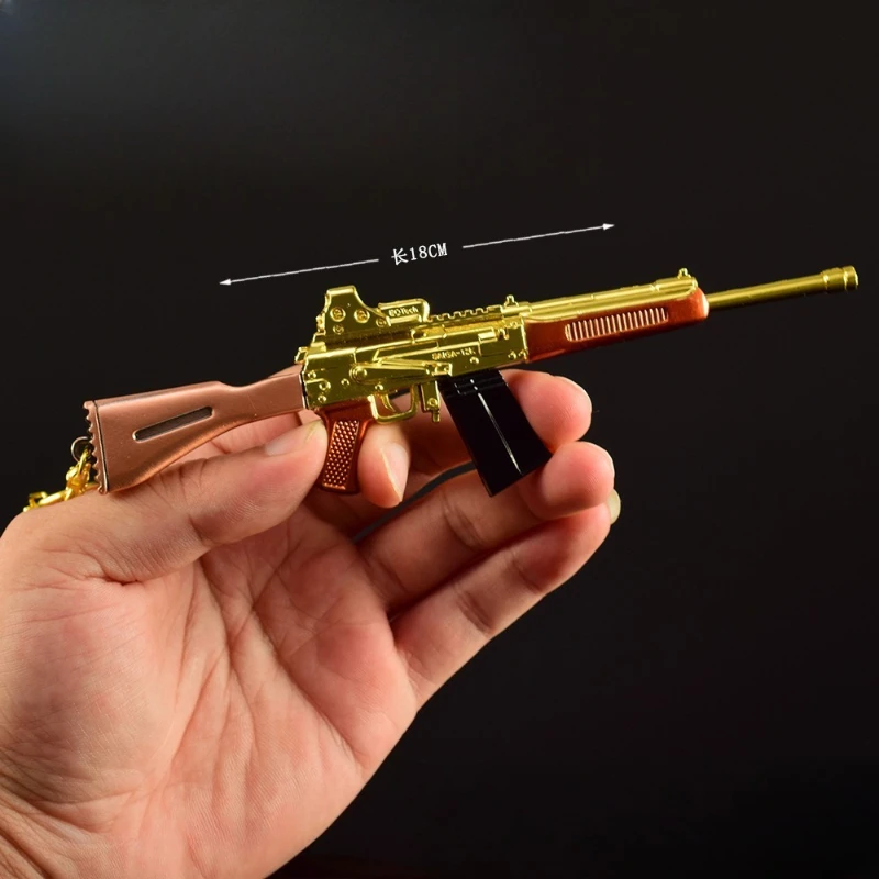 デルタフォース S12K ゴールドエディション おもちゃの銃 キーホルダー ゲーム周辺機器 武器 モデル メタルクラフト バックパックペンダント 飾り ギフト 男の子向け