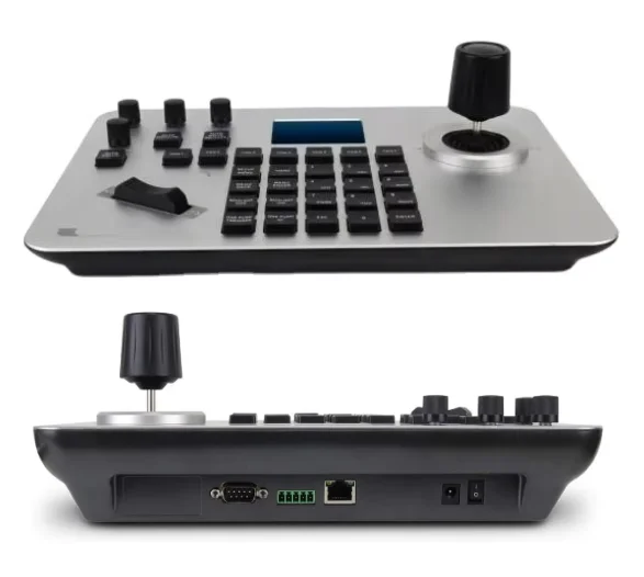 CNC aluminum PoE network PTZ controller 4D joystick control keyboard for zoom   church live broadcast