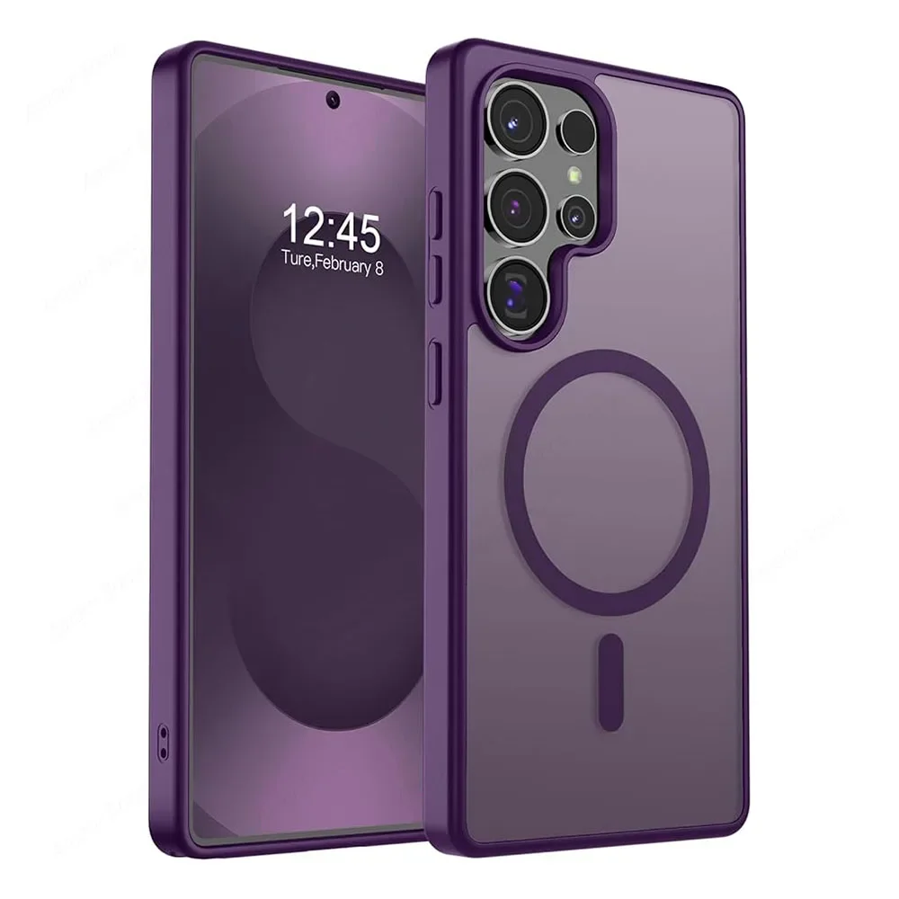 Translucent Magsafe Phone Cases for Samsung Galaxy S26/S25/S24/S23/S22 Ultra/Plus  Magnetic Wireless Charging Compatible