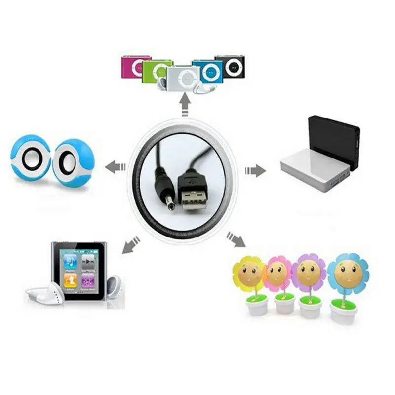 DC 2.5 범용 충전 케이블, USB to DC2.0, 2.5, 3.5, 5.5mm 인터페이스, USB 전원 공급 장치, 데이터 케이블, 범용 충전기