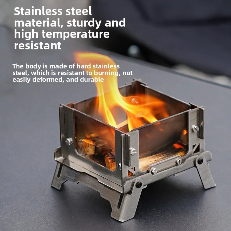 Mini Fire Observation Table Desktop Stainless Steel Wood Stove Aromatherapy Furnace Camping Fire Station Mosquito Coil