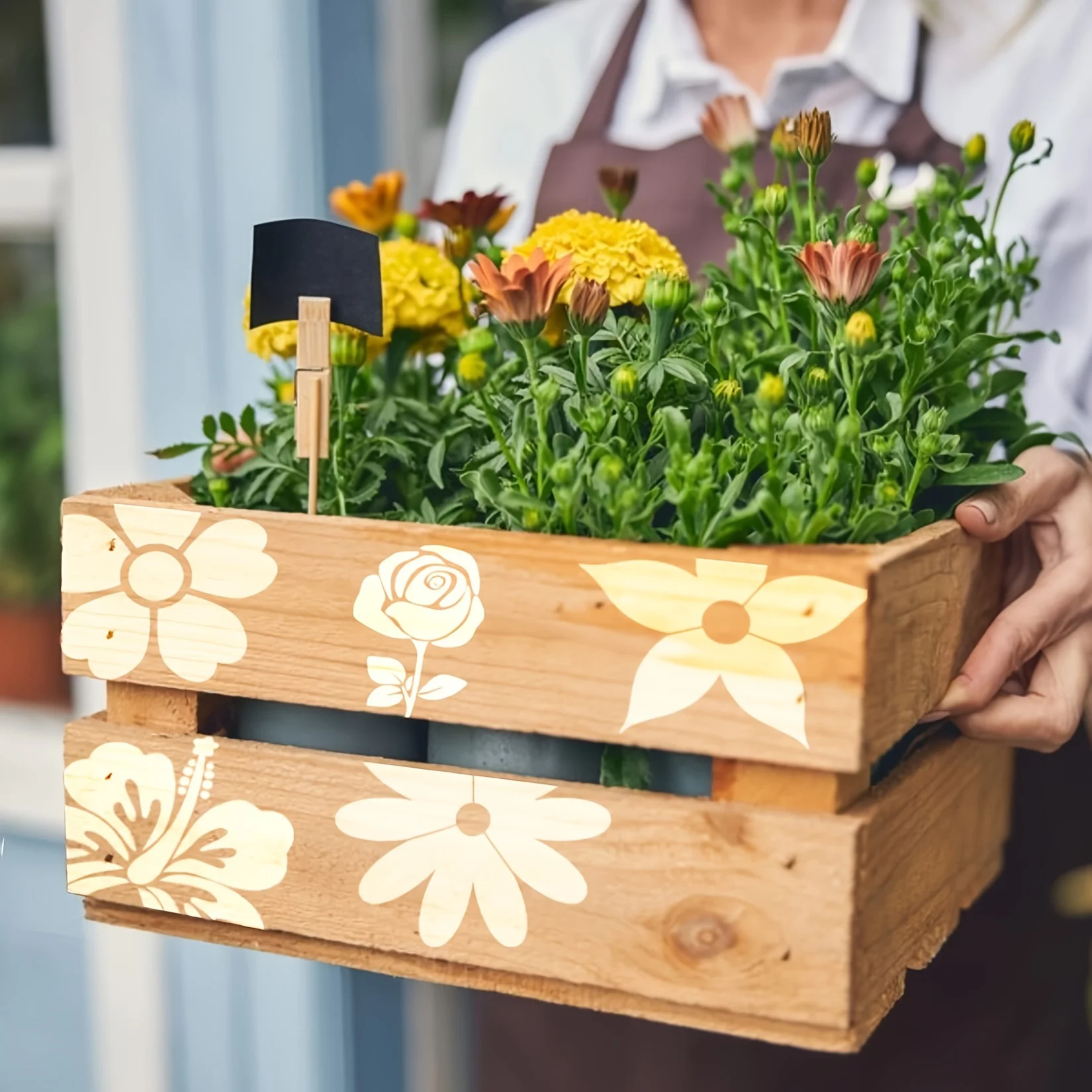 مجموعة استنسل أوراق الزهور مكونة من 25 قطعة للرسم الخشبي - قوالب DIY قابلة لإعادة الاستخدام لديكور الحائط والقماش والأثاث والحرف الفنية الصخرية