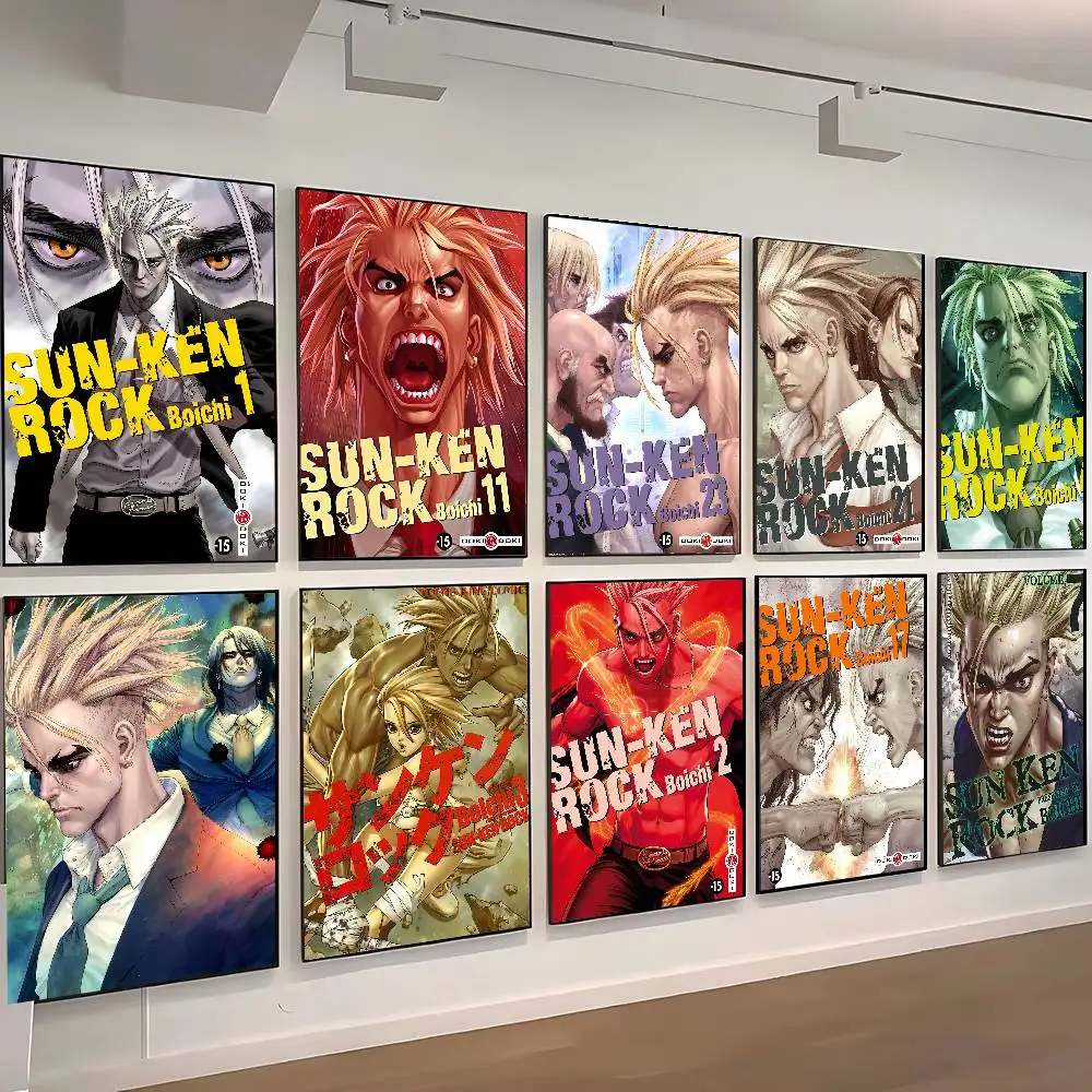 Anime Sun Ken Rock Movie Wall Art Print Poster Japanese Art Exhibition Decorative Painting Modern Home Decor Gift Unframed