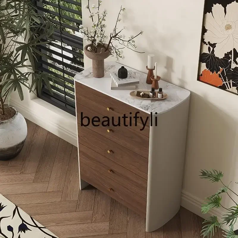 

Italian minimalist solid wood chest of drawers, bedroom living room storage, wall drawer cabinet, decorative cabinet0420