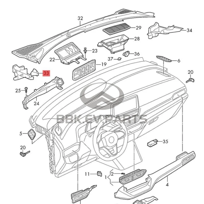 غطاء زاوية لفولكس فاجن ، غطاء تصريف ، ID.4 ، ID.5 ، 11A819335D ، 11A819336D ، 11D819335 ، 11D819336 #3