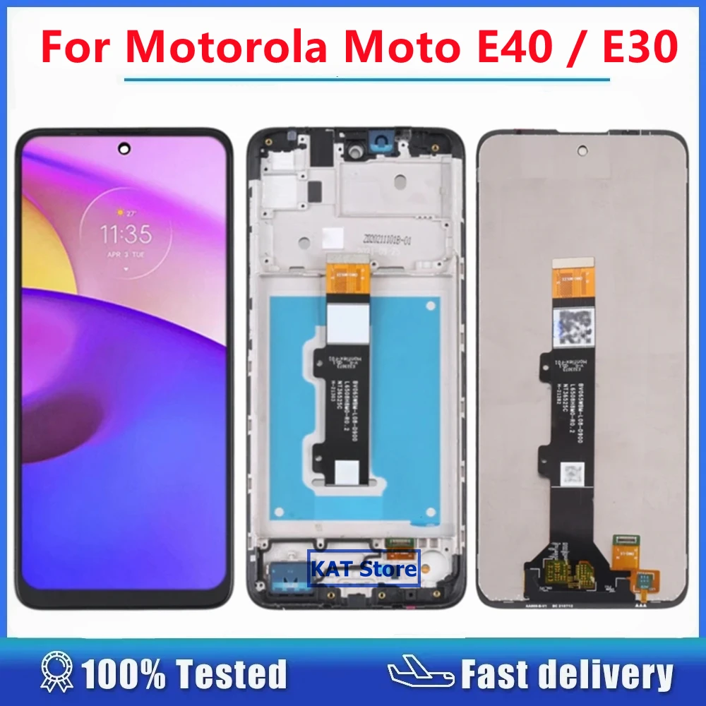 For Motorola Moto E40 E30 XT2159 2021 LCD Touch Digitizer Display Screen Full Assembly With | Without Frame Replacement