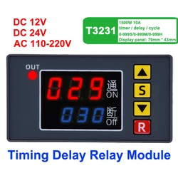 T3231 110V-220V 12V 24V Digital Time Delay Relay LED Cycle Timer Control Switch Adjustable Timing Relay Time Delay Switch