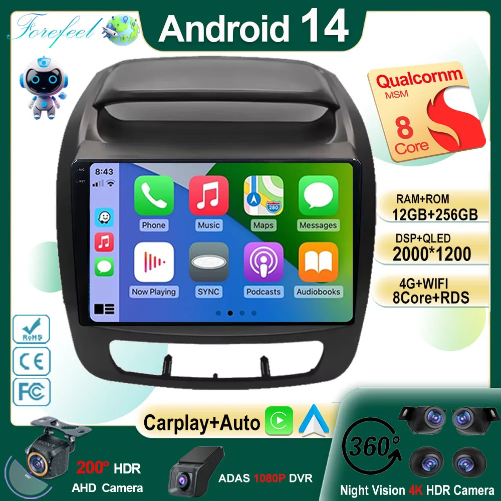 

For Kia Sorento 2 II XM 2012 - 2021 QLED 4G WIFI No 2Din DVD Android Stereo Touch Multimedia GPS Bluetooth Carplay Screen