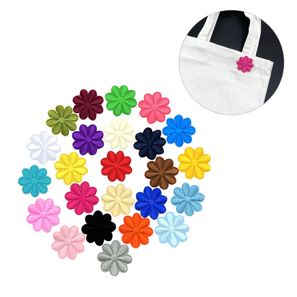 

50Pcs Assorted Flower Embroidery Patches Adhesive Applique for Clothes Dress Backpack Decoration Sewing Cloth Stickers