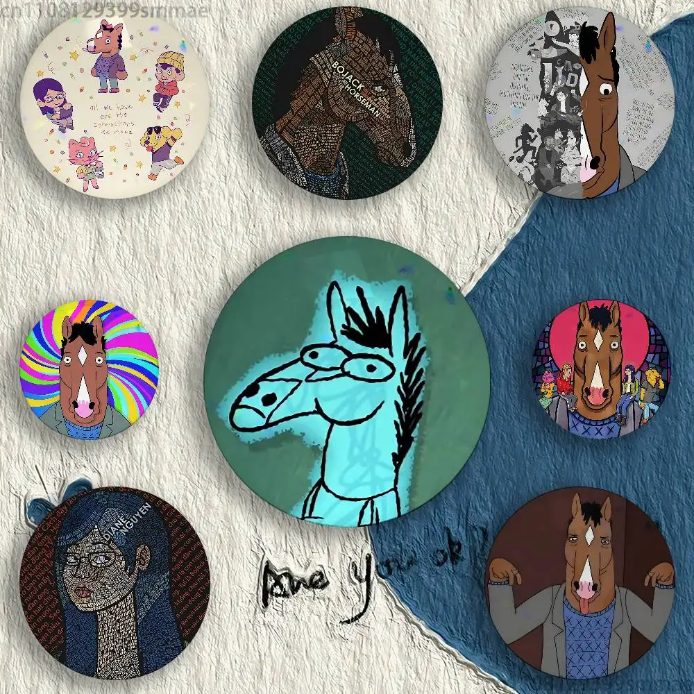 

BoJack H-Horseman 32/44/58mm Handmade Pins Round Brooch Badge Backpacks Clothes Jewelry Gifts