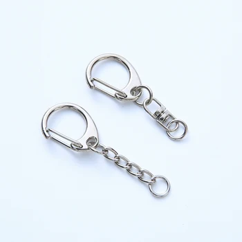 10/20/50/100pcs D Snap Hook Keychain Rings Bulk with Open Jump Ring & Connector for Keychain and Sewing Making Supplies DIY