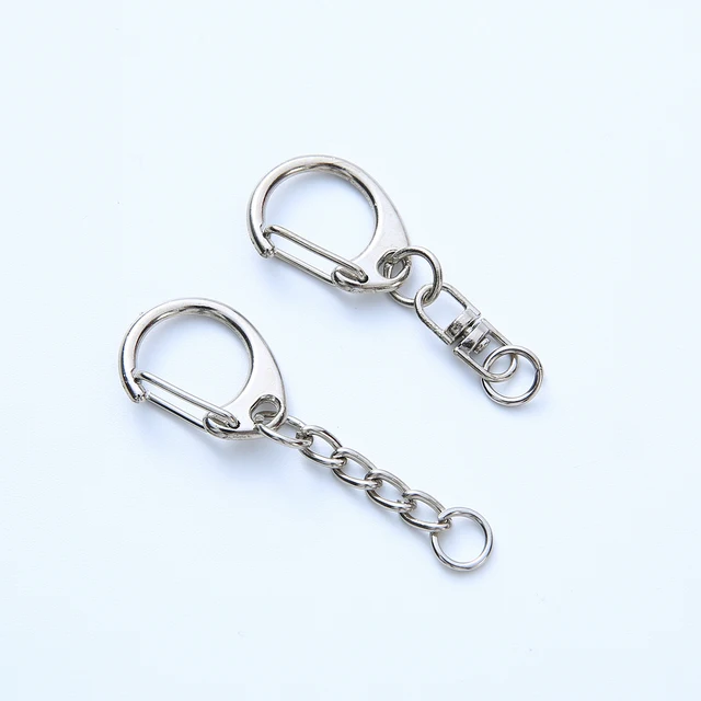 10/20/50/100pcs D Snap Hook Keychain Rings Bulk with Open Jump Ring & Connector for Keychain and Sewing Making Supplies DIY