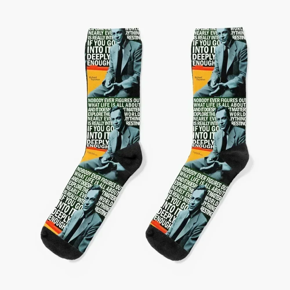 

Richard Feynman Socks funny gifts christmas stocking Thermal man winter luxury Boy Child Socks Women's