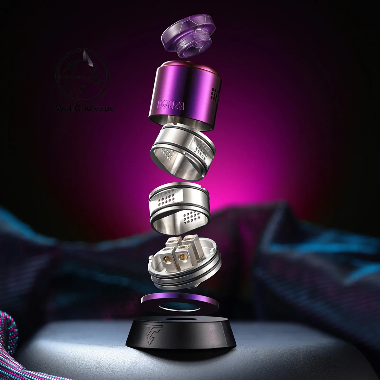 Thunder Cloud Bonza Pro RDA Rebuildable Dripping Atomizer - Authentic, Single/Dual Coil, BF Pin, 25mm Diameter