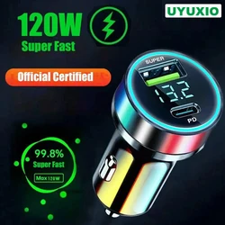 UYUXIO USB C Car Charger Adapter with Voltage Display Super Fast Charging in Car for Samsung iPhone OPPO Vivo Oneplus Huawei
