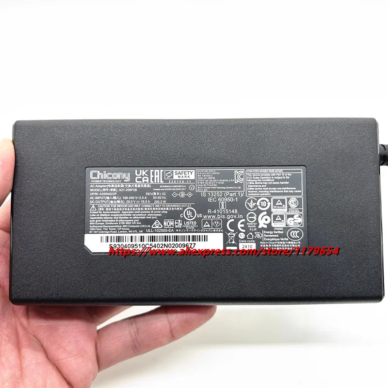 100% حقيقية 200 واط Chicony 20.0 فولت 10.0A 200.0 واط محول التيار المتردد شاحن 4.5x3.0 مللي متر A21-200P2B A200A022P ل MSI محمول امدادات الطاقة #2