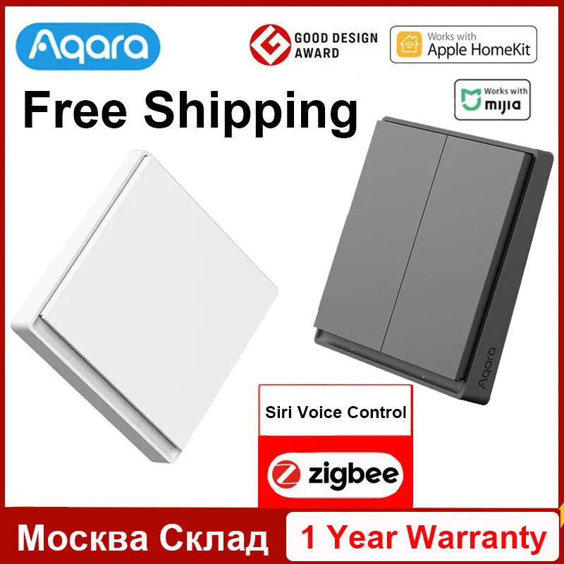 Aqara Smart Wall Switch E1 ZigBee 3.0 Smart Home Wireless Key Light Switch Fire Wire With NO Neutral For Xiaomi MiHome Homekit