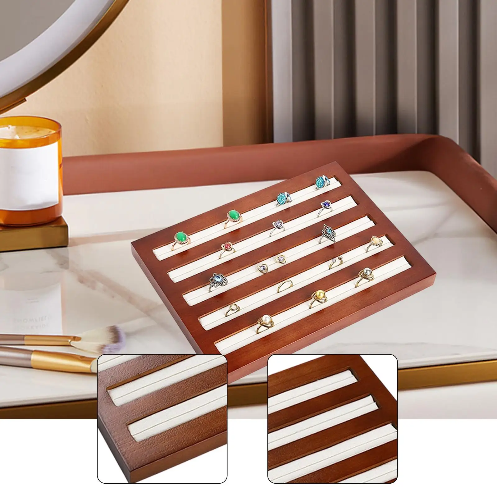 

Деревянная подставка для колец, органайзер для серег, поднос для хранения брошей и пинов для витрин и магазинов