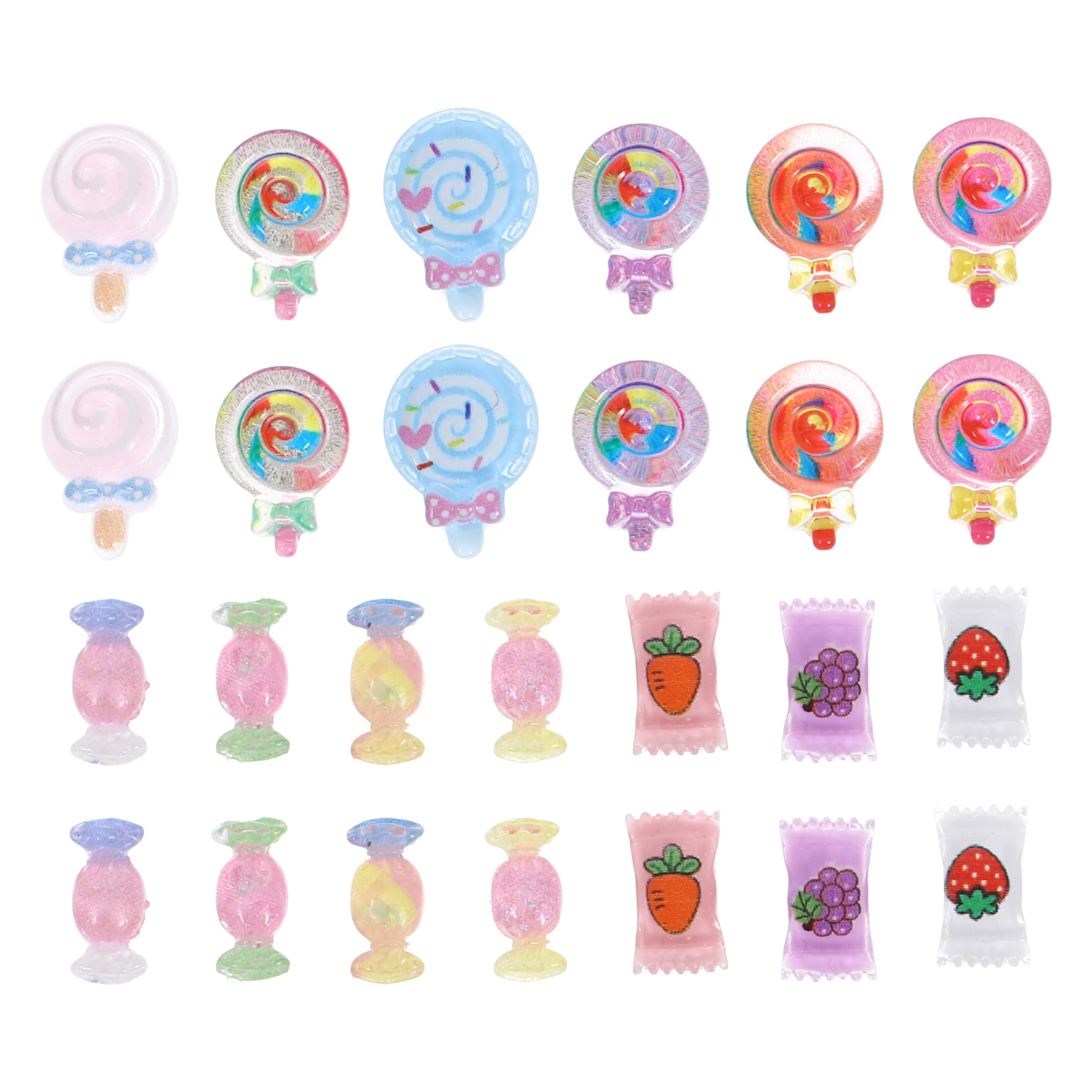 

40 Pcs Cartoon Nail Accessories Gems Kawaii Charms Cute Dangling Decorative for Nails Resin