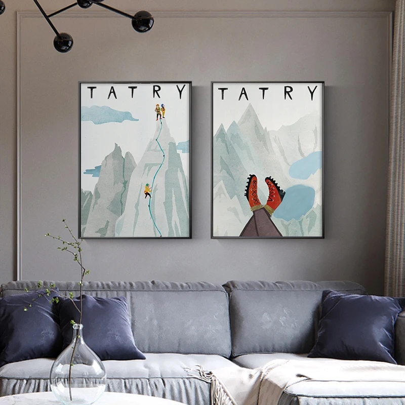 Scandinavian Tatry Print Tatra Mountains Wall Art Minimalist Posters and Prints Poland Travel Picture for Home Decor