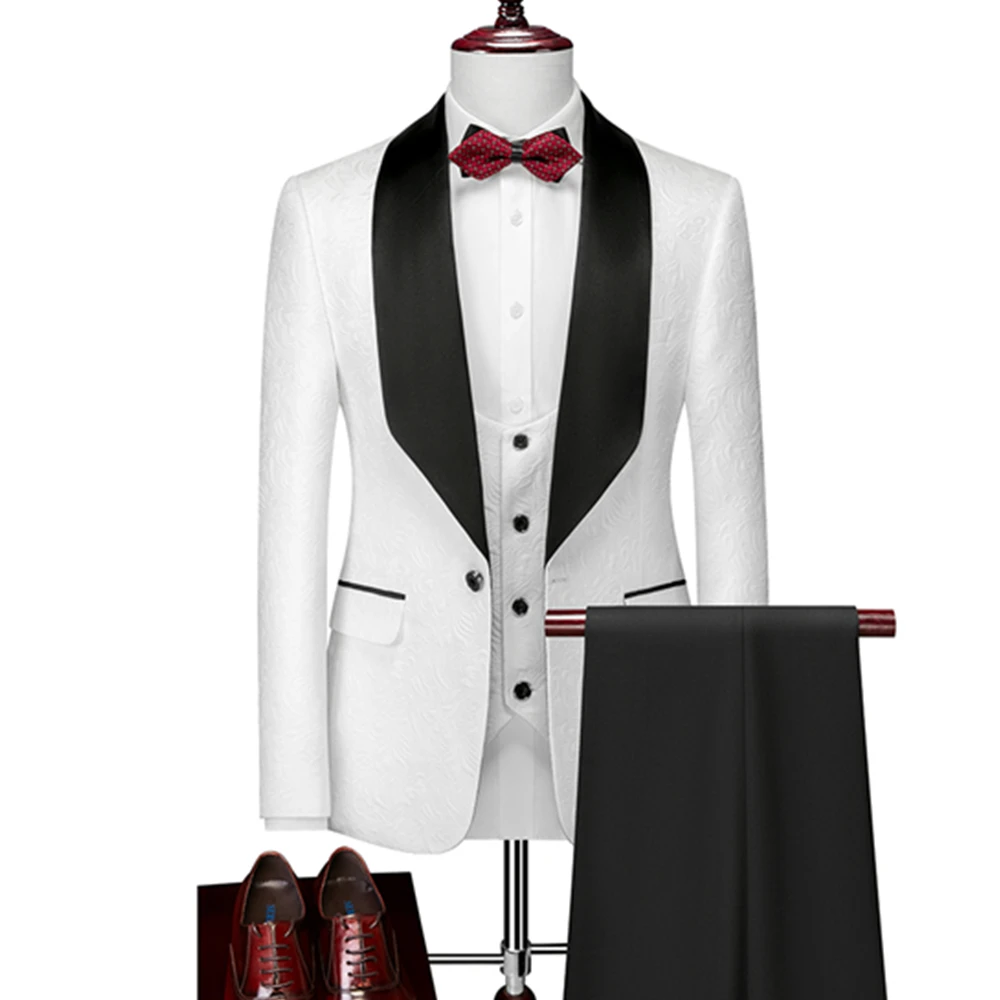 

Jacket Vest Pants Business Groom Wedding Swallowtail Blazers Trousers Waistcoat / High Quality Classic Banquet Suit 3 PCS Sets