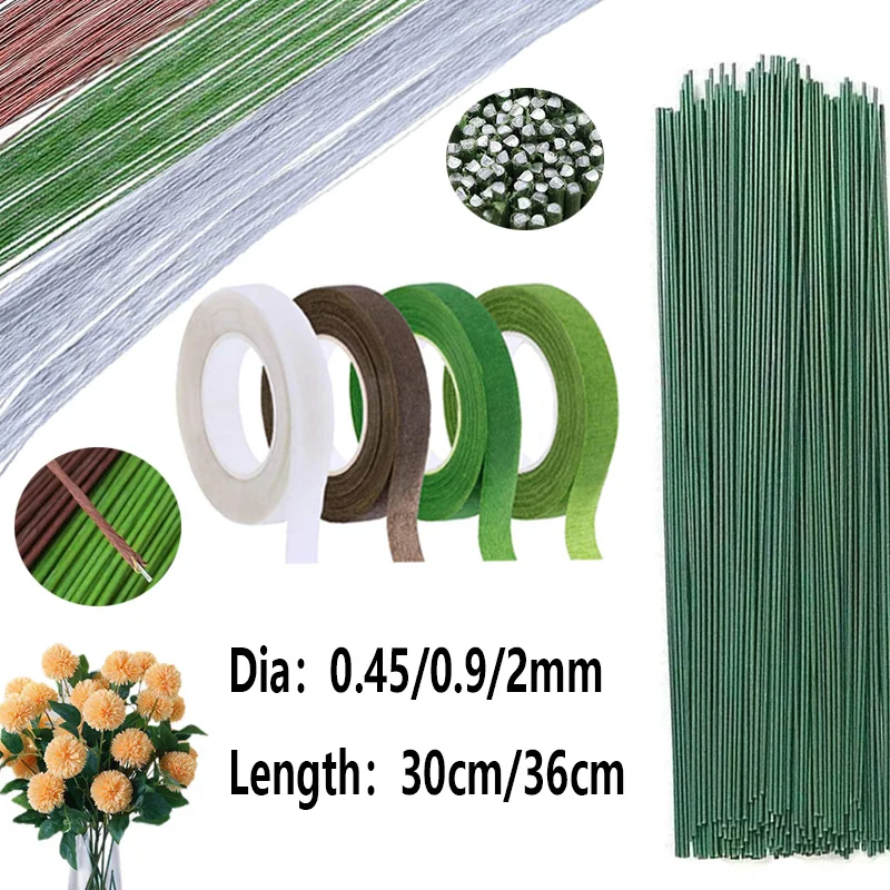 22/20 Gauge LightGreen Floral Wire Stems for Artificial Flower Making,Florist Wire,Flower Wire for Crafts