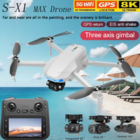 S-X1 Drone 3-Axis Gimbal 5G GPS HD EIS Camera Brushless Quadcopter with Large Screen Anti-Shake for Aerial Photography Toy Gifts