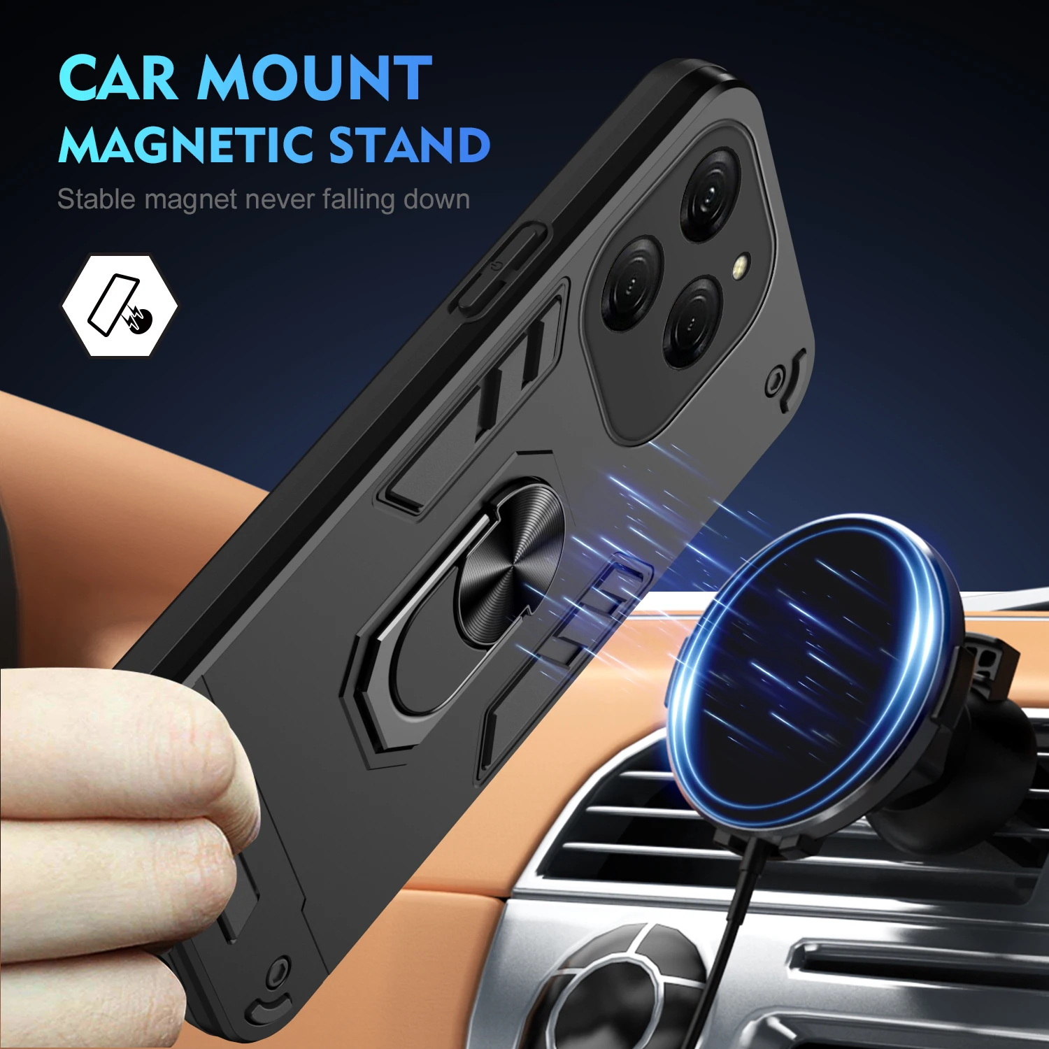 Magnetic Phone Holder Cover for Tecno Spark 20 10 9 7 Pro Plus 20C 10C 8C 9T 8T Go 2024 Go 2023 Go 2022 Camon 20 19 18P Cases