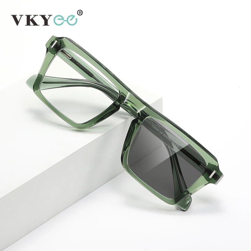 VKYEE Mode Einfache Geometrische Quadratische Design männer Anti-blau Licht Photochrome Lesebrille Kann Angepasst Werden Rezept