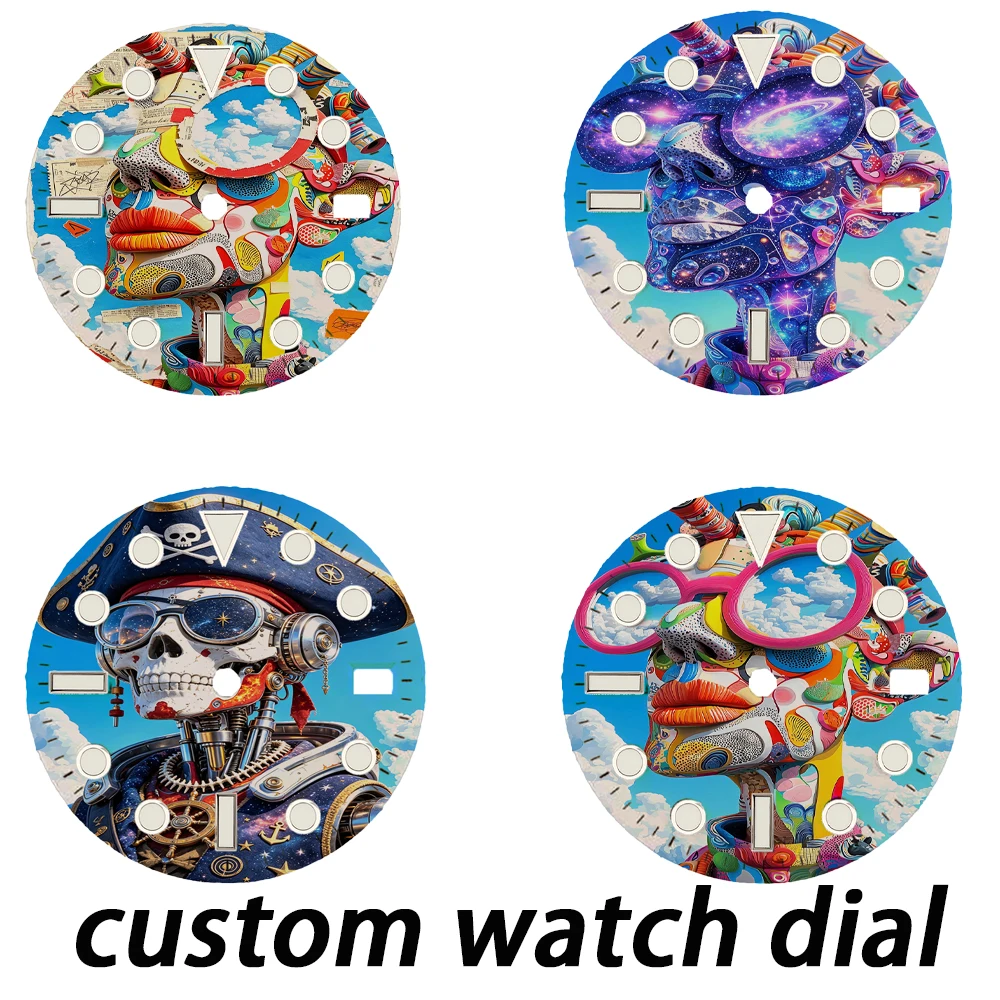 NH35 Watch Face Custom Mod Parts for Men's Automatic Watches 28.5MM Doll Watch Dial for NH35 NH36 Movement Art Luminous