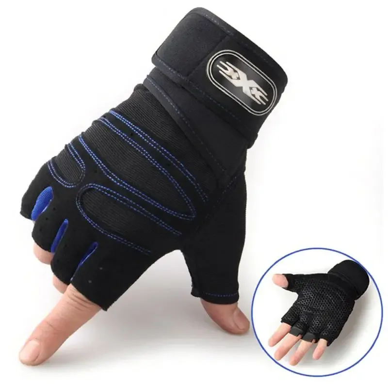 Half Finger Cycling Gloves Pro Fitness Weight Lifting Body Building Training Gym Exercise Workout Bike Gloves for Men